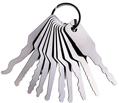 Loboo Idea Car Pick Jiggler Lock Pick Set, chiave master completa da 10 pezzi per auto auto, chiave multiuso per porte auto, auto Jiggler Lock Pick Set e strumenti di riparazione