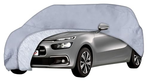 Walser Premium Autoplane All Weather Premium, Autogarage wetterfest, Vollgarage wasserdicht, UV-Sonnenschutzplane, Autoabdeckung Größe 8, Silber, Größe 8: 4,2x1,7x1,7m (LxBxH)