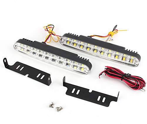 Aramox 2X 30 LED Coche 12V LED Stripe DC Luz de circulación Diurna DRL Lámpara de luz Diurna de conducción + Luces de señal de