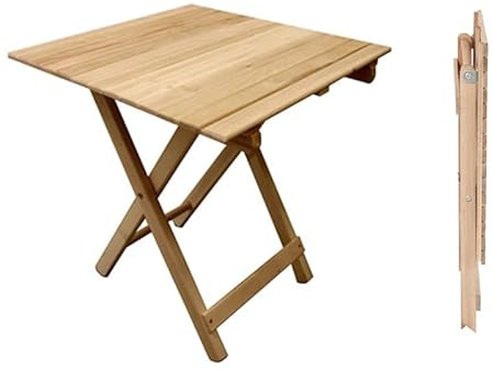 ZStyle Tavolo pieghevole in legno da esterno - Tavolino massello da giardino per prato e terrazza salvaspazio per aperitivo e piscina
