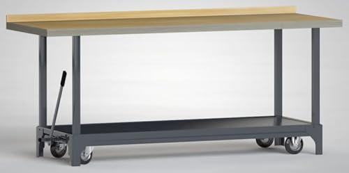Profiwerkbank 1500 x 700 x 871 mm LxTxH fahrbar Hebesystem Kipphebel Industriewerkbank