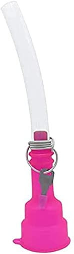 Beer Snorkel Funnel Drinking Straw, Bar Drinking Tools,Disassembles to fit in Your Pocket, for Your Vacation, Music Festival, Camping, Bachelor Parties and More (Pink)
