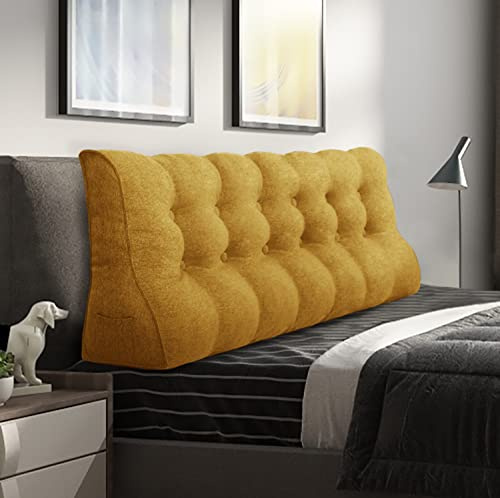 Rucener Rückenlehne Kissen Hohen Rückenlehne Kissen Großen Dreieckigen Kissen Hohen Rückenlehne für Bett Perfekt AlsKissen Zum Fernsehen und Lesen Gibt Es in Vielen Größen Gelb 180 cm