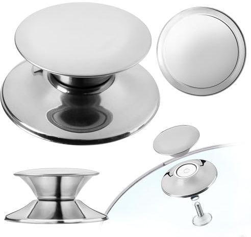 KADAX Poignée de couvercle de casserole, bouton de couvercle résistant au feu en plastique et en acier inoxydable, poignée universelle pour couvercle de casserole, bouton de couvercle de casserole
