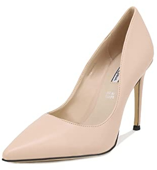 QUEEN HELENA Zapatos de Tacón de Aguja Escote de Salón de Tacón Medio Decollete para Mujer K2068 Beige, 36 EU