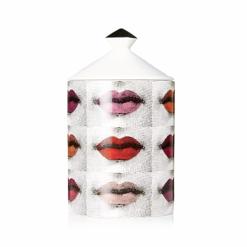 AlphaDesignLuxe Handcrafted Italian Candle Holder – Modern Art Vase with Female Face Design, Elegant Aromatherapy Jar for Tabletop Décor (Six Color Lips)