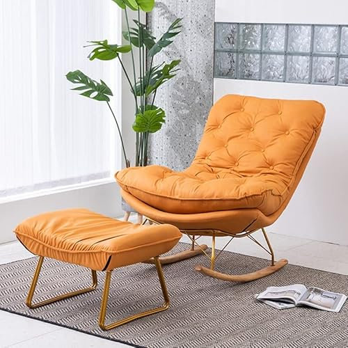Fauteuil Chaise,Chaise à Bascule Ménage Décontractée, Chaise Longue à Bascule en Nid d'abeille, avec Support de Cadre de Base en Bois Massif Massif, Forme de Coquille d'Escargot Bionique, FA