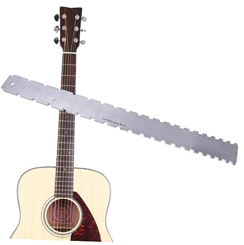 Supvox 2stücke Gitarrenhals-dual-scale Messwerkzeug Mit Kerbenlineal Edelstahl Gitarrenbundlineal Und Gitarrenbundfeile Für Gitarrenhals-überprüfung Und Bearbeitung