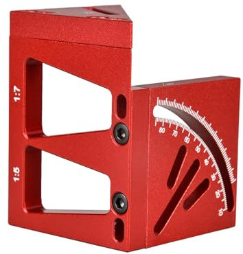 NS Juvyig Righello di misurazione 3D multi angolo, strumento quadrato per la lavorazione del legno, righello angolare in alluminio da 10 a 90 gradi, strumento di misurazione multiuso per ingegneri