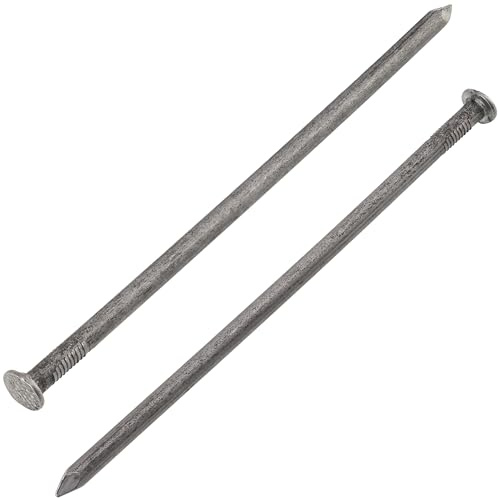 AERZETIX - C70862 - Lot de 50 Clous à tête plate Ø5x140 mm - diamètre de la tête Ø10 mm - en acier - couleur argent - rembourrage bardage menuiserie