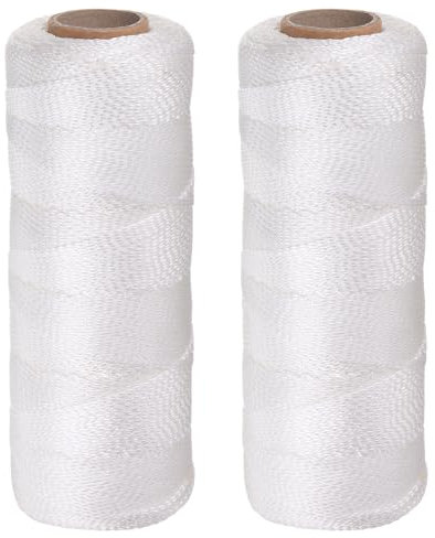 sourcing map 2 fili intrecciati in nylon per muratore, 1,5 mm x 1,5 m, filo intrecciato per pesca, giardinaggio, artigianato, bianco