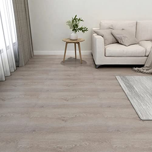 CIADAZ PVC-Fliesen Selbstklebend 20 STK Klebefliesen, PVC Bodenbelag, Bodenfliesen Selbstklebend, Selbstklebende Fliesen, PVC Boden, 1,86 m² Taupe