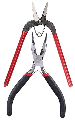 Veemoon 1 Satz Herstellung von Biegeringen Lochzange aus Metall Bürobedarf Locher Schmuck Bastel-DIY-Schneidzange Puncher Foto Kunsthandwerk Sprungring Schere Werkzeug