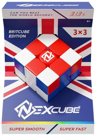 Nexcube 3x3 - Britcube Edition | Super Smooth 3x3 Speed Cube | Puzzle Cubes | Brain Teaser Puzzles for Adults and Kids | Ages 8+