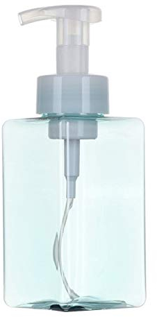 hand soap dispenser,soap dispenser, Square Clear Liquid Soap Whipped Points Bottling Shampoo Lotion Shower Gel Foam Pump Bottles Ending Hand Lotion Bottle (Color : 250ml Blue) (Color : Transparent)