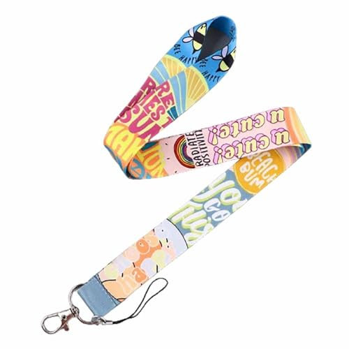 Lanyard-Umhängeband, personalisierte Schlüsselbänder für den Hals, mit Sicherheitsschnalle, für Ausweishalter, Schlüssel, Arbeitserlaubnis, Mobiltelefone (Color : Cute, Size : 45cm)