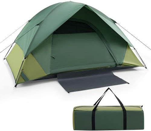 COSTWAY Zelt für 2 Personen, ultraleichtes Campingzelt mit abnehmbarem Regenschutz, Fenstern & Bodenplane, wasserdicht, Kuppelzelt kleines Packmaß für Trekking, Camping