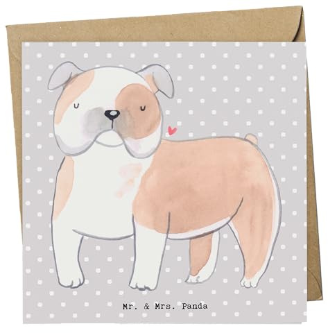 Mr. & Mrs. Panda Grußkarte Englische Bulldogge Moment - Geschenk, anlasskarte, Klappkarte, doppelkarte, Glückwunschkarte, faltkarte