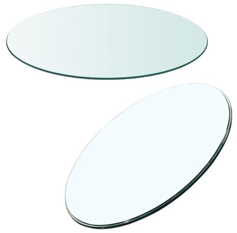 Tischplatte Rund 80cm, Tisch Glasplatte Ersatzteil, Transparent, Hohe Härte, Hartglas Glasplatte Tisch Ersatztischplatte Transparent Glastisch Platte Tischplatte Glas Tischplatte(38CM(15INCH))