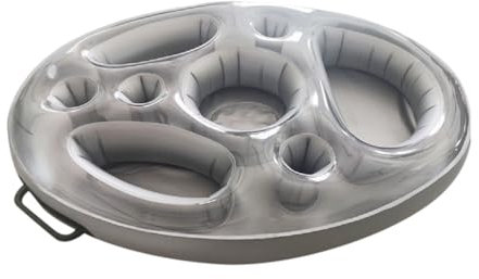 Inflatable Floating Drink Holder, Hot Tub Drinks Holder Pool Tub Accessories, 8 Holes Cloud Cup Holder Hot Tub Accessories for Pool Party Swimming Beach Summer Outdoor Supplies(Grey)