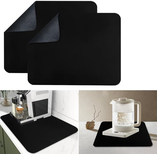 ZWQLZG 2 Pièces Tapis Absorbant Vaisselle, 50 x 40 cm Séchage Rapide Tapis Vaisselle Antidérapant, Très Absorbant Tapi Antidérapant pour Bar à Café, Tapis Egouttoir