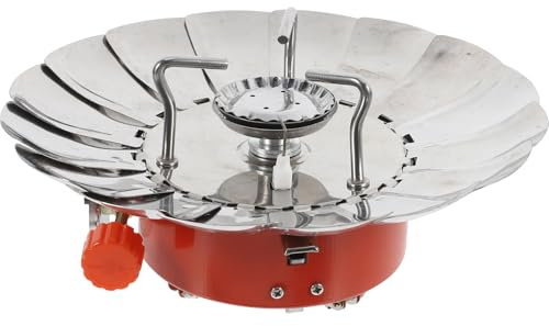 HANABASS Camping Gas Stove with Gas Pipe, Outdoor Lotus Stove, Gas Stove Windproof, Furnace End Mini Camping Stove Gas Portable Equipment for Camping, Fishing Hiking, Climbing, Picnic