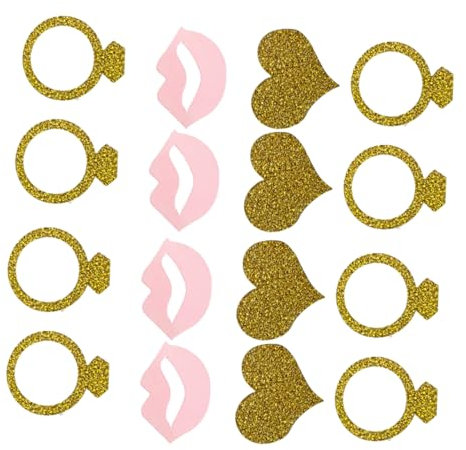 ULDIGI 2packungen Hochzeitskonfetti Dekorationen Herz Und Lippenring Konfetti Für Hochzeitsfeiern Romantische Feierlichkeiten Und Besondere Anlässe Verschiedene Farben