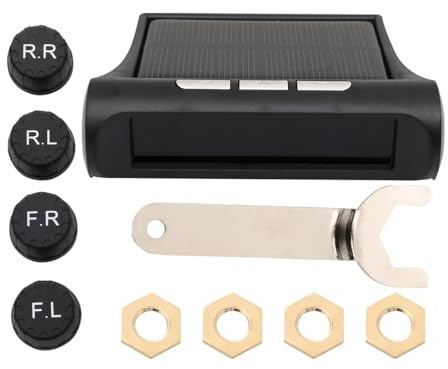 OUNONA Sistema de monitoreo de presión de neumáticos, sistema de monitoreo de presión de neumáticos, sistema de monitoreo de presión de neumáticos de energía solar, monitor de presión de neumáticos