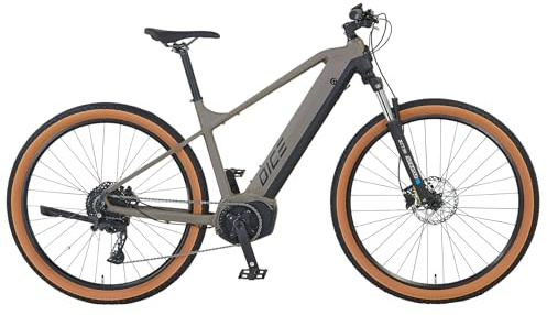 Prophete DICE 3.0 E-MTB 29 – AEG 36V Mittelmotor 250W, Shimano 10-Gang Kettenschaltung, 110 km Reichweite, Suntour XCT Federgabel, Hydraulische Scheibenbremsen, MTB Sattel, Grau/Schwarz