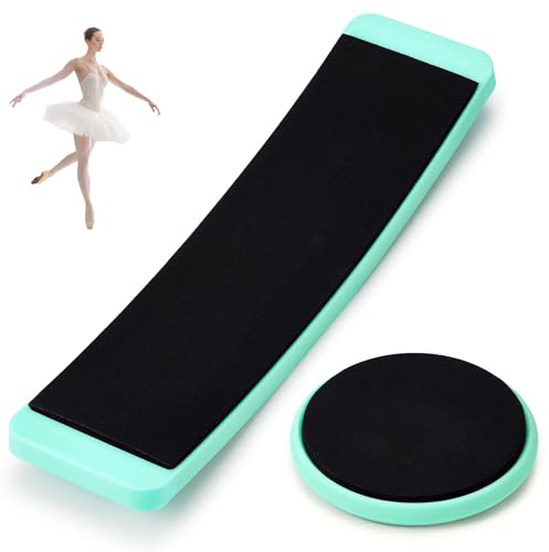 Motionchic 2 Pcs Portable Turning Board Figure Ice Skating Spinner for Ballet Dancers Ice Skaters Gymnasts Cheerleaders Training Improving Balance Pirouette Equipment (Sky Blue)