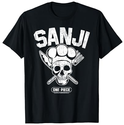 Sanji Chapeau de Paille Pirates Cook Skull N Crossbones Anime T-Shirt