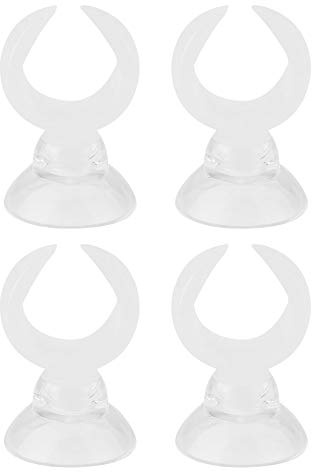 Aquarium Hose Clamp, Leaf Shaped Airline Pipe Holder for Aquariums, Stainless Steel, Colorful Design (White Inner Diameter 17.6mm)