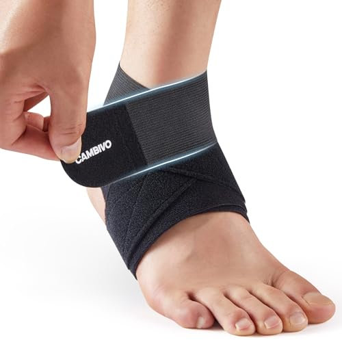 CAMBIVO Sprunggelenkbandage, Bandage Fußgelenk Einstellbar, Knöchelbandage Sprunggelenk Fußbandage Rechts & Links, Achillessehne Bandage für Fersensporn, Plantarfasciitis, Sport, Alltag