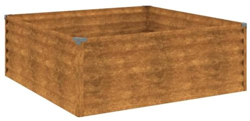 Hochbeet 100x100x36 cm Cortenstahl Blumenkübel Groß Pflanzentopf Gross Blumentopf Hoch Innen Hoher Blumentopf Innen für Balkon Terrasse Innenhof Parks