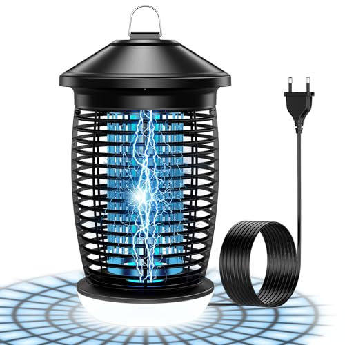 PALONE Lampada Elettrica Antizanzare 4500V, Lampada Insetticida per Insetti Volanti con Luce UV 20W e LED 9W, Cavo 1 M per Interni/Esterni - Ecologico per Cucina e Giardino