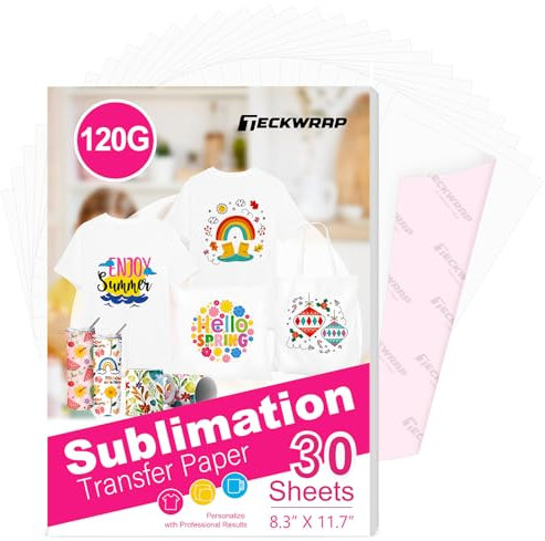 TECKWRAP Sublimation Paper 8.3 x 11 inches - Sublimation Paper Compatible with Inkjet Printer 120gsm, 30 Sheets
