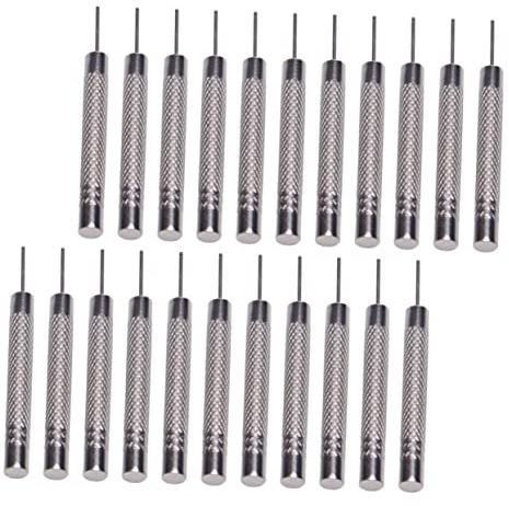 AKOOSY Uhrenreparaturset zum Entfernen und Anpassen von Uhrenarmbändern 24 Stück aus Stahl Silber mit Stiftaustreiber für Uhrreparatur
