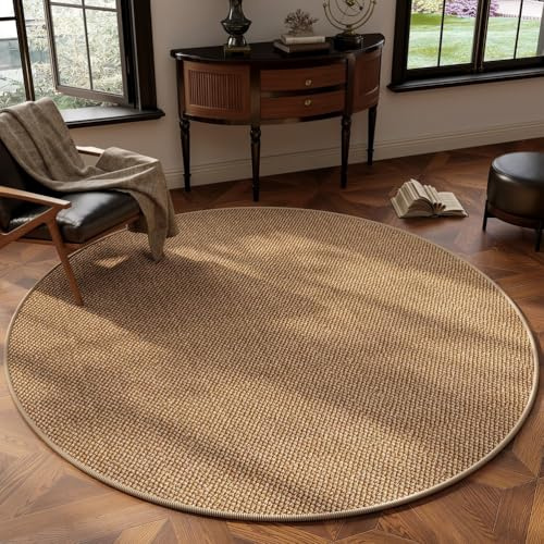 Modern Bereich Teppich Rund Rustikal Geflochten Sisal Teppich für Wohnzimmer Schlafzimmer Esszimmer Groß Rutschfester Runder Teppich Waschbar,A,60 * 60cm