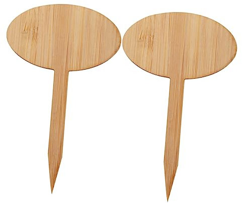 VICASKY 20 Pièces Étiquettes de Plantes Naturel Mini Plaques Décoratives Forme de T pour Jardinage et Identification Semis Style Ovale