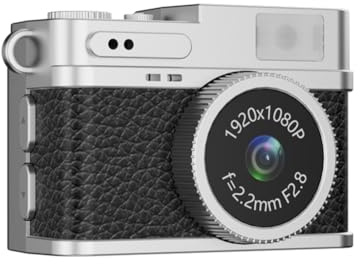 Uxsjakjsd Student Sports 1080p Camera Tascabile retrò da 0,96 Pollici per Videocamera Portatile Mini Collana Nera