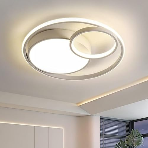 JDONG LED Deckenleuchte 60CM Rund Deckenlampe Weiß 54W Wohnzimmerlamp Dimmbar mit Fernbedienung 3000-6500k Farbtemperatur Stufenlos Einstellbar Deckenbeleuchtung für Schlafzimmer Esszimmer