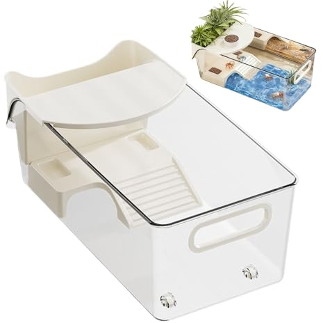 Wasserschildkrötenbecken, großes Terrarium mit Sonnenplatte, Schildkrötenfütterung, Wasserterrarium, Box für kleine Tiere, Salamander, Krabben, Krebse, Innenbereich, Wohnzimmer, Hobbyisten