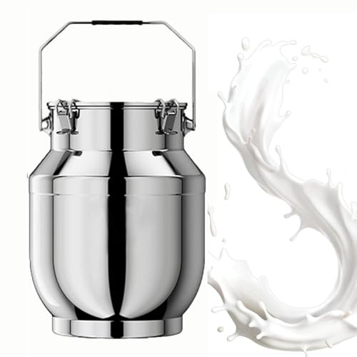 Bidon a Lait Inox 5 Litres Bidon À Lait Inox Bidon Hermétique-seau De Cuisine Avec Couvercle-seau De Rangement Pour Le Riz, La Farine, Les Céréales,capacity-20liter