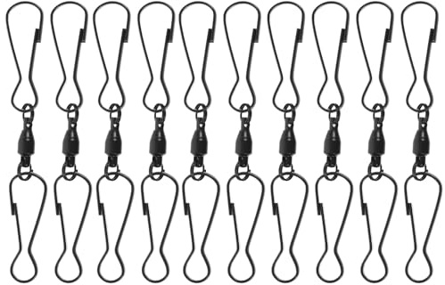 Tofficu 10pcs Windsock Clips Dual Swivel Hooks 360° Rotatable Hanger Stainless Steel Mini Compact Hook Accessories Set for Home Garden