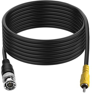 MEIRIYFA BNC till RCA-adapterkabel, BNC-kontakt till RCA 75 ohm koaxial komposit video anslutningskabel för CCTV-kamerasystem, övervakning -1,8 m (RCA-kontakt)