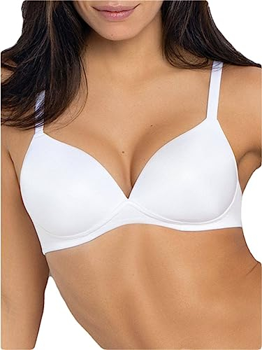 SIELEI, Reggiseno con Coppe Imbottite, Realizzato in Morbida Microfibra, con Finiture Invisibili e Senza Ferretto, Designed in Italy, Color Bianco, Taglia 2B