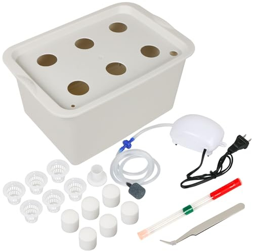 Aunifun Hydroponics Grower Kit DIY Self Watering Indoor Hydroponics Tools Hydroponic System Planting Container Include Aquarium Air Pump Buoy Planting Box
