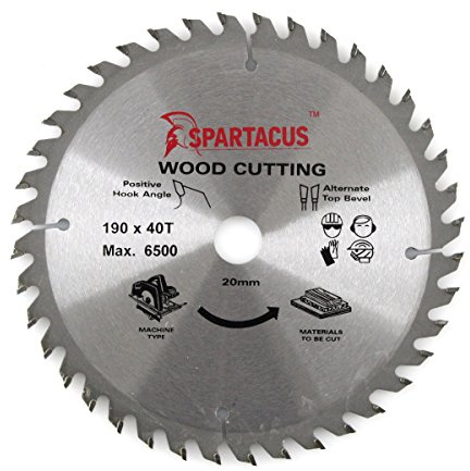 Spartacus Wood Cutting Circular Saw Blade 190mm x 20mm Bore 40 Teeth