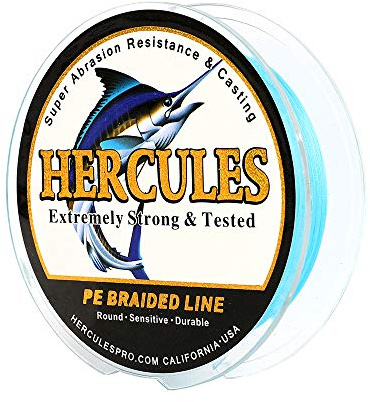 Hercules Flätad fiskelina med 8 trådar, 100–2 000 m, 4,5–136 kg, superstark PE-fiskelina, 100–2 000 m, multifilament-fiskelina för saltvattens- och sötvattenfiske