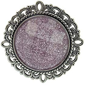 Broche magnétique en acier inoxydable avec ornement, 20 mm, fait à la main, rose avec paillettes